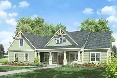 Craftsman Home Plan with Bonus Above - 2216 Sq Ft