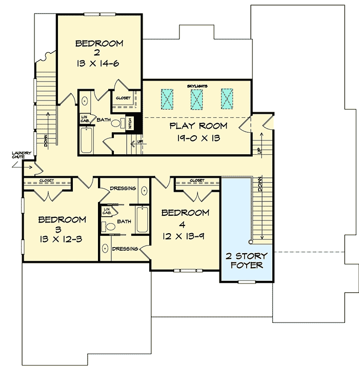 Plan 36021DK: Two Big Bow Windows - Floor Plan - 2nd Floor - Traditional