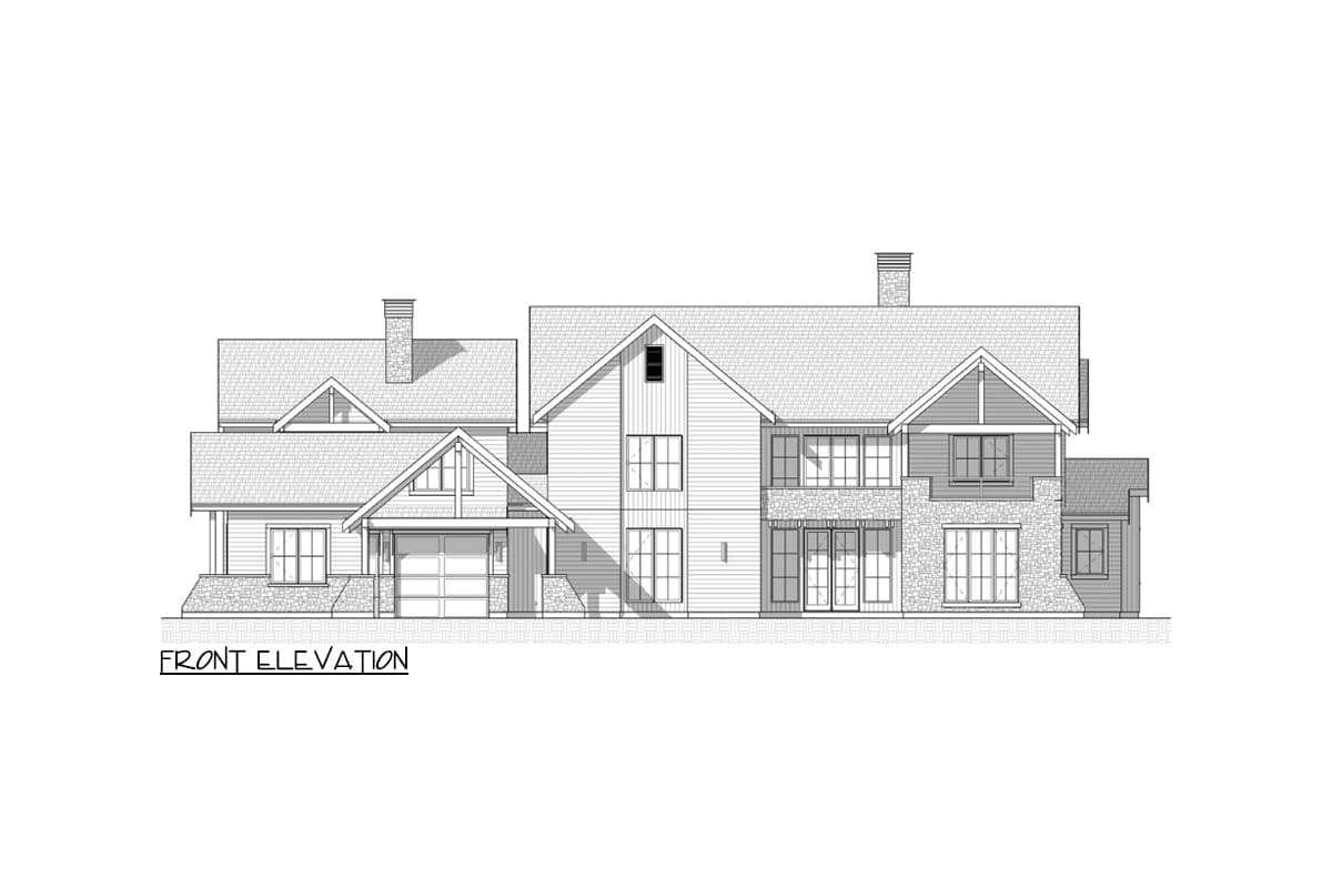 Plan 330016WLE: Rustic Mountain House Plan ADU Above Garage - 5643 Sq Ft - Image #9 - Craftsman, Mountain, New American, Rustic, Transitional