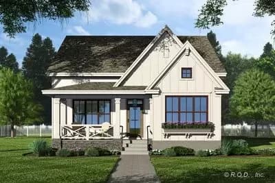 Country Cottage House Plan with 3 Bedrooms and a 2-Car Garage in Back - 2454 Sq Ft