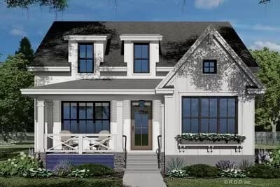 Modern Farmhouse Plan with 3 Bedrooms and a Garage in Back - 2454 Sq Ft