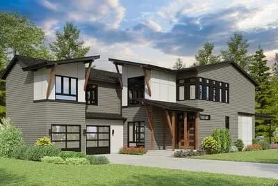 Contemporary 5-Bed House Plan with Den and Bonus Room - 4168 Sq Ft