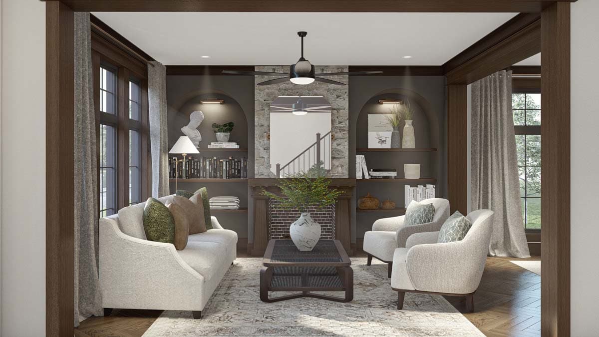 Plan 623326DJ: Tudor-Style House Plan with Two Laundry Rooms and Upstairs Deck - 2783 Sq Ft - Image #7 - Cottage, European, Tudor