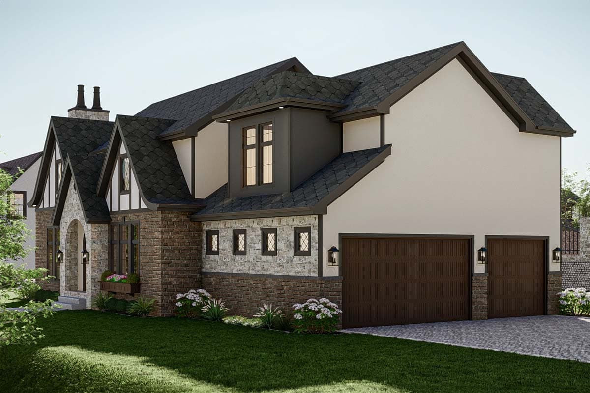 Plan 623326DJ: Tudor-Style House Plan with Two Laundry Rooms and Upstairs Deck - 2783 Sq Ft - Image #27 - Cottage, European, Tudor