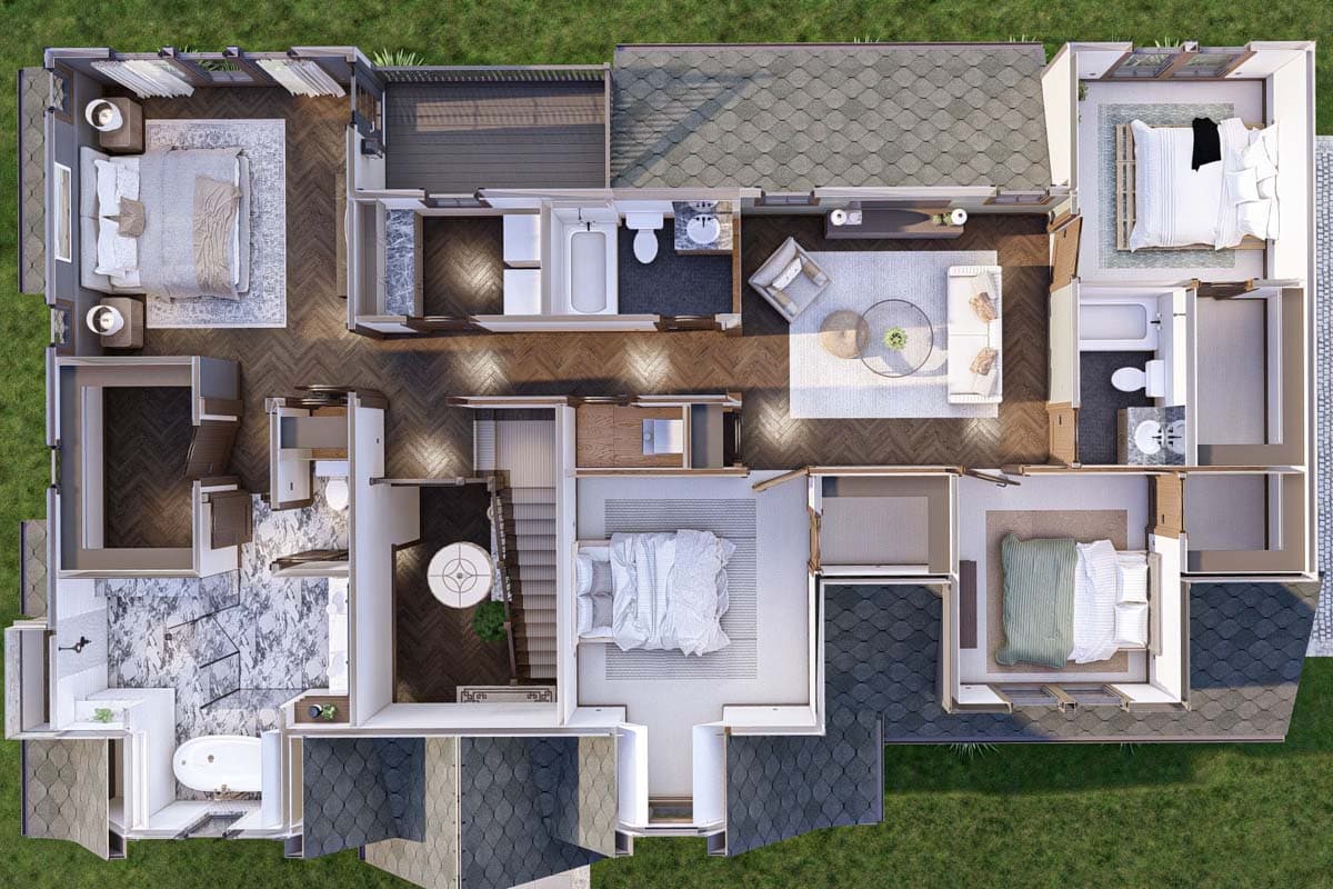 Plan 623326DJ: Tudor-Style House Plan with Two Laundry Rooms and Upstairs Deck - 2783 Sq Ft - Image #30 - Cottage, European, Tudor