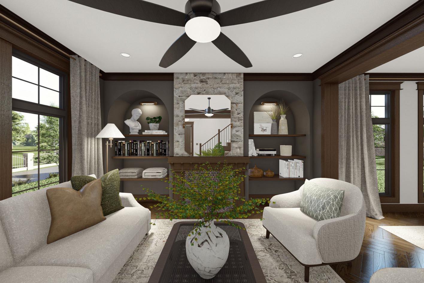 Plan 623326DJ: Tudor-Style House Plan with Two Laundry Rooms and Upstairs Deck - 2783 Sq Ft - Virtual Tour Cover Image - Cottage, European, Tudor