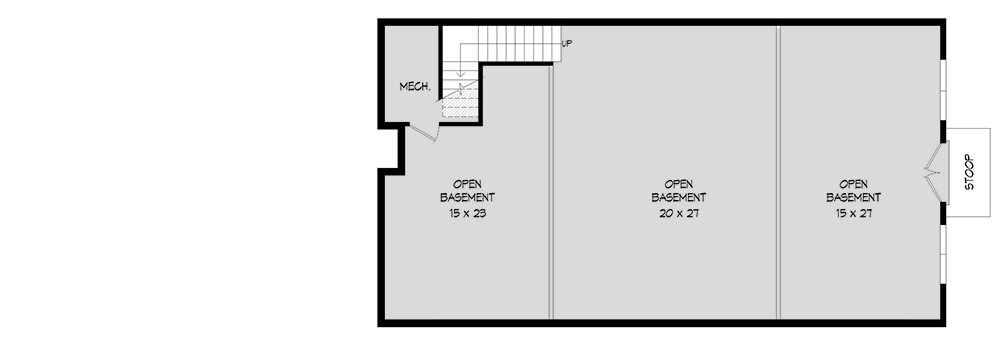 Plan 680276VR: Rustic Ranch House Plan for a Side-Sloping Lot - 1421 Sq Ft - Floor Plan - Lower Level - Cabin, Country, Mountain, Ranch