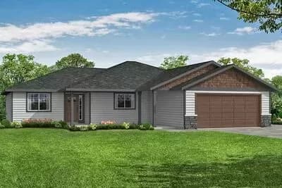 3-Bedroom Ranch-Style House Plan with C-Shaped Kitchen - 1697 Sq Ft