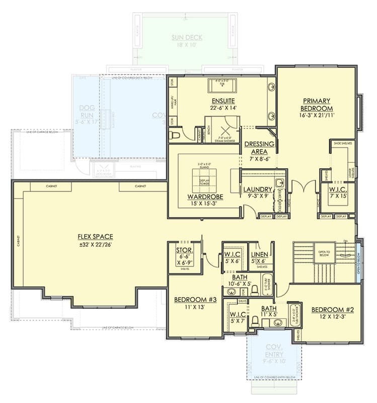 Plan 81833AB: Transitional House Plan with Flex Room and Lower Level Expansion - 4886 Sq Ft - Floor Plan - 2nd Floor - Northwest, Prairie, Transitional
