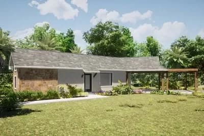 Pool or Guest House ADU with Angled Covered Patio - 663 Sq Ft