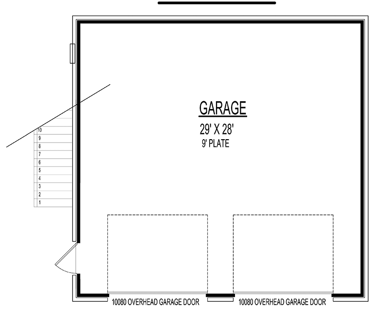 Plan 264049KMD: 2-Car Detached Garage with Stone Exterior and Living Space Above - 905 Sq Ft - Floor Plan - Main Level - Hill Country, Rustic