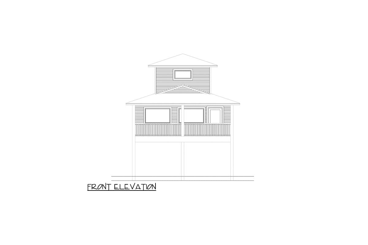 Plan 264051KMD: Elevated Coastal House Plan with Bunk Room - 1076 - Image #4 - Beach, Coastal, Low Country