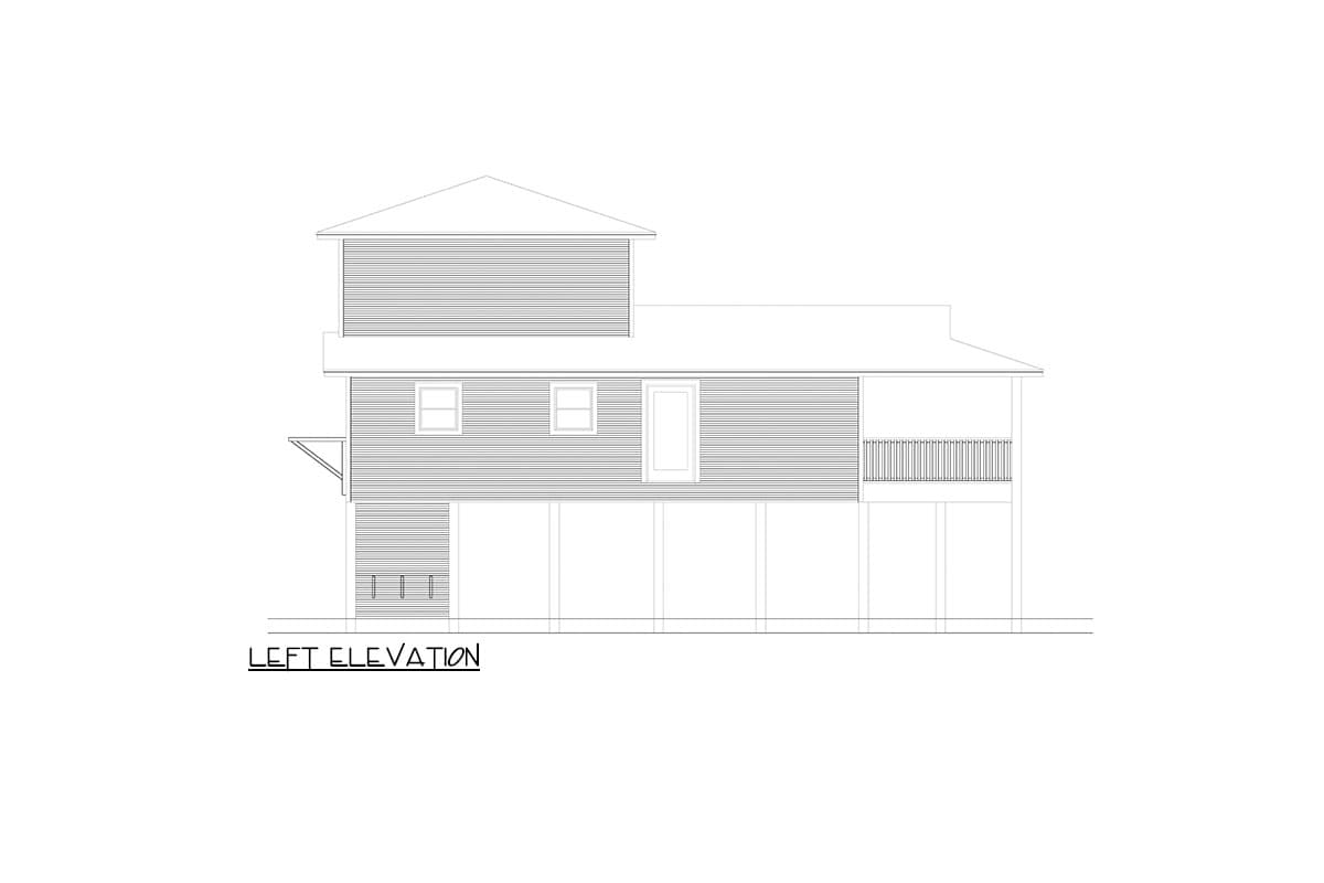 Plan 264051KMD: Elevated Coastal House Plan with Bunk Room - 1076 - Image #5 - Beach, Coastal, Low Country