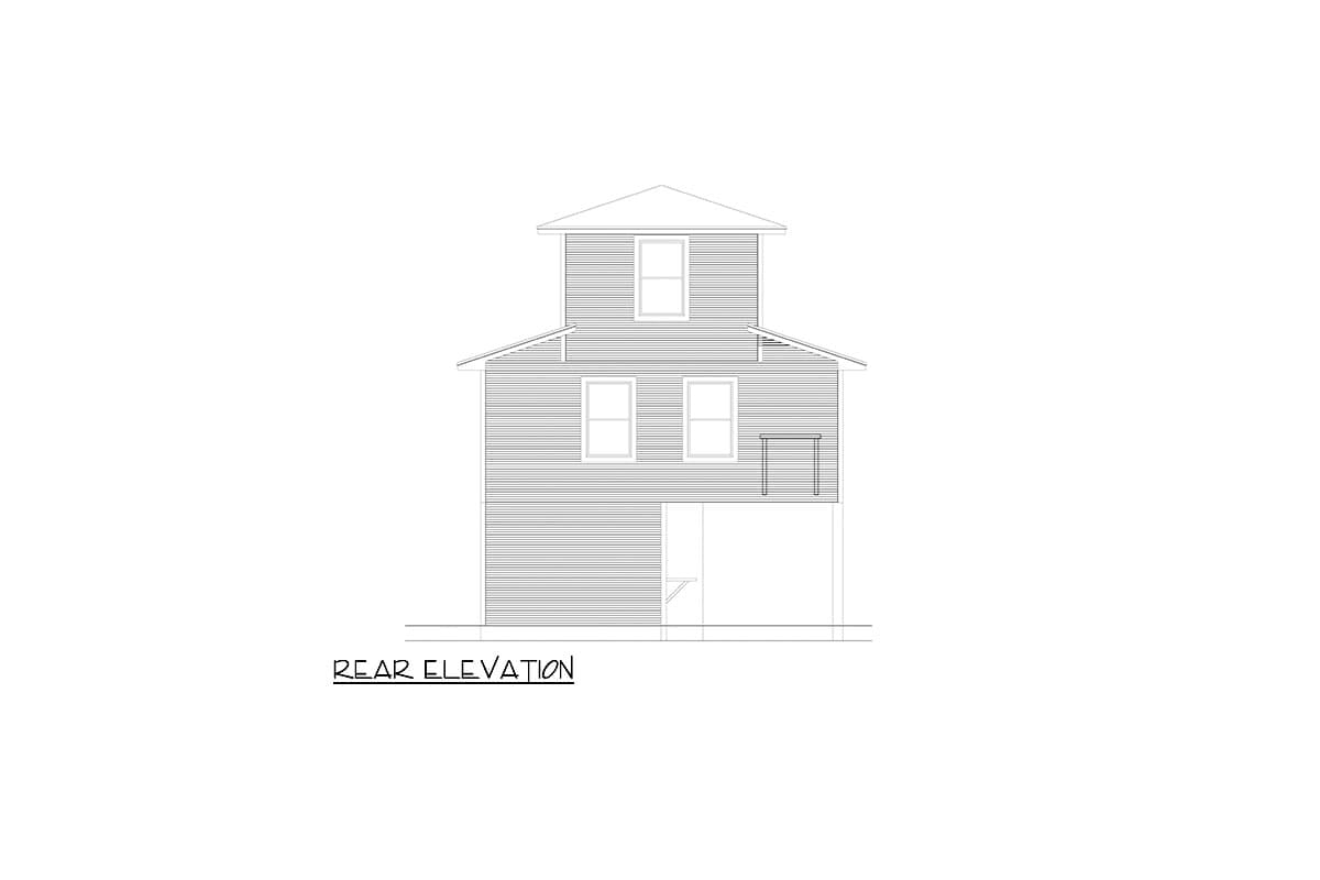 Plan 264051KMD: Elevated Coastal House Plan with Bunk Room - 1076 - Image #6 - Beach, Coastal, Low Country