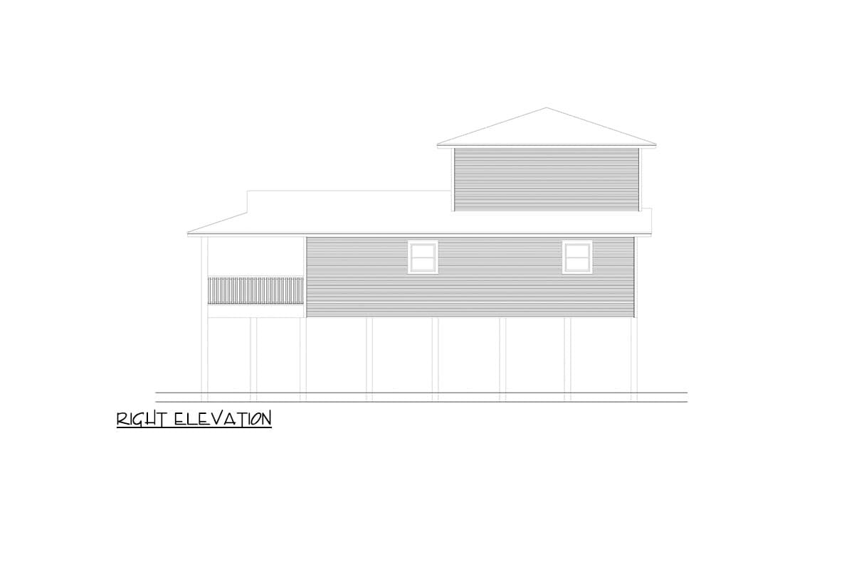 Plan 264051KMD: Elevated Coastal House Plan with Bunk Room - 1076 - Image #7 - Beach, Coastal, Low Country