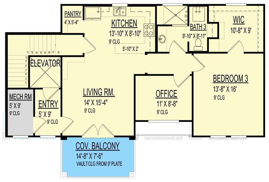 Plan 264053KMD: European-Style 3-Car Garage Apartment - 1128 Sq Ft - Floor Plan - 2nd Floor - European, Mediterranean