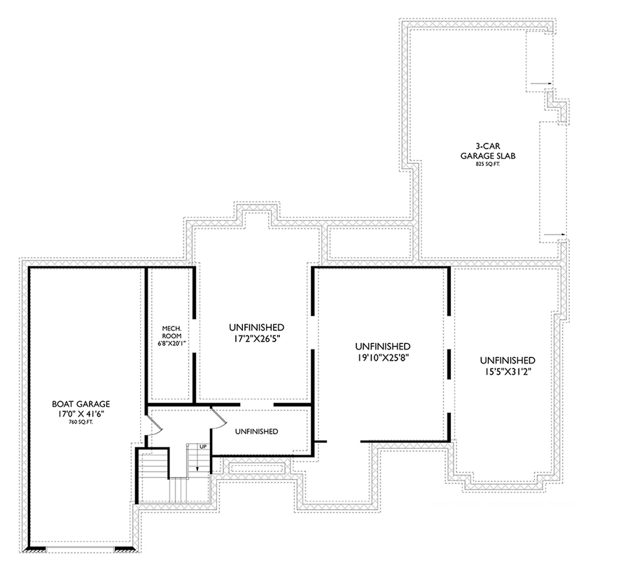 Plan 29929LDG: Luxury House Plan with Two Master Suites - 5655 Sq Ft - Floor Plan - Unfinished Basement  - European, Traditional