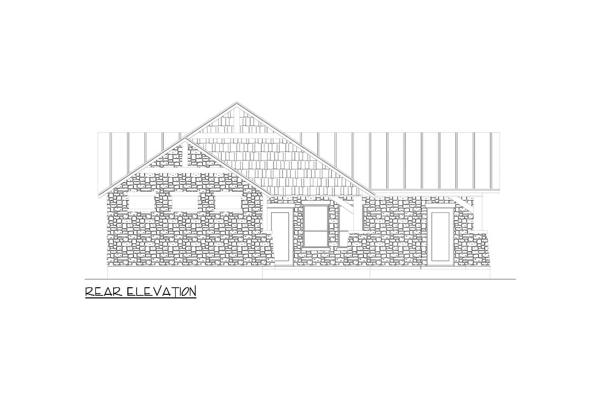 Plan 264055KMD: Hill Country House Plan with L-Shaped Front Porch - 1434 Sq Ft - Image #6 - Hill Country, Rustic