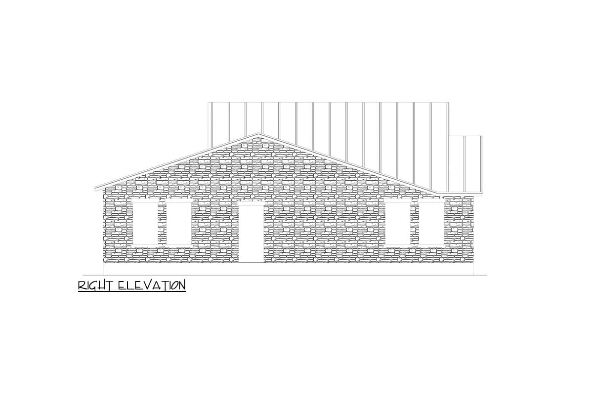 Plan 264055KMD: Hill Country House Plan with L-Shaped Front Porch - 1434 Sq Ft - Image #7 - Hill Country, Rustic