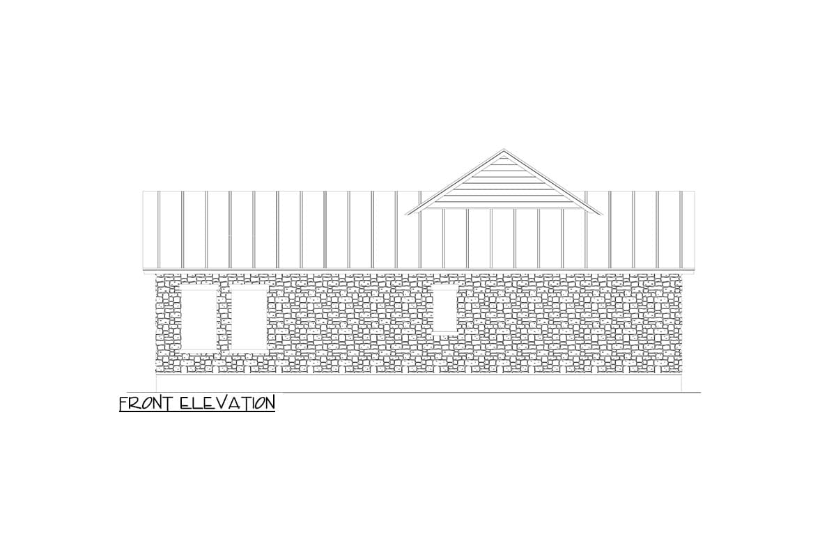 Plan 264055KMD: Hill Country House Plan with L-Shaped Front Porch - 1434 Sq Ft - Image #4 - Hill Country, Rustic