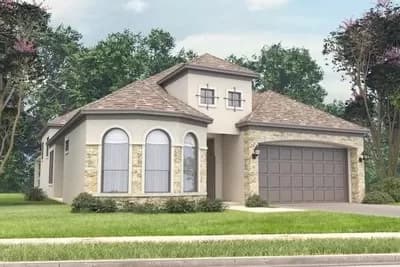 One-Story Stone-and-Stucco House Plan with 3 Bedrooms - 2441 Sq Ft