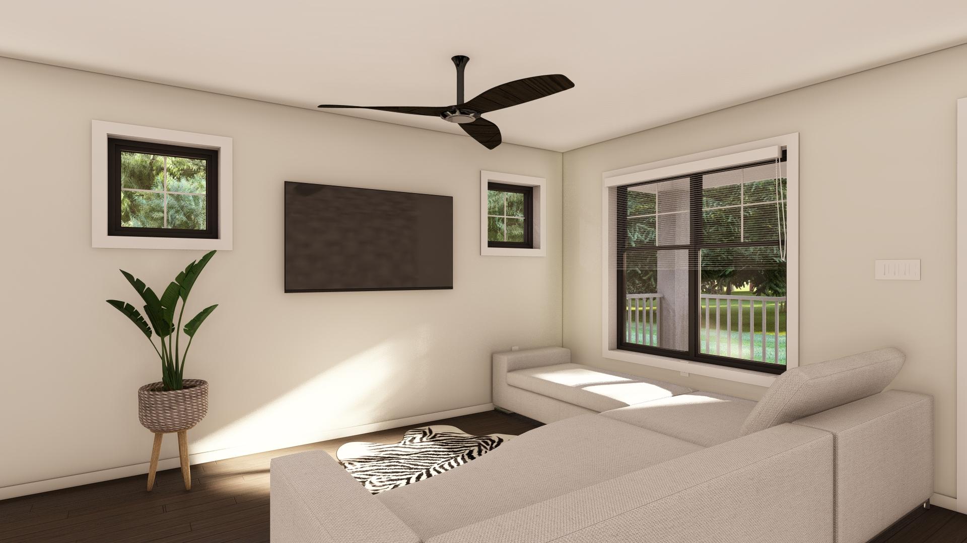 Plan 67821MG: ADU Cottage with Gabled Front Porch - 744 Square Feet - Image #8 - Cottage, Country, Modern Farmhouse, Ranch, Vacation