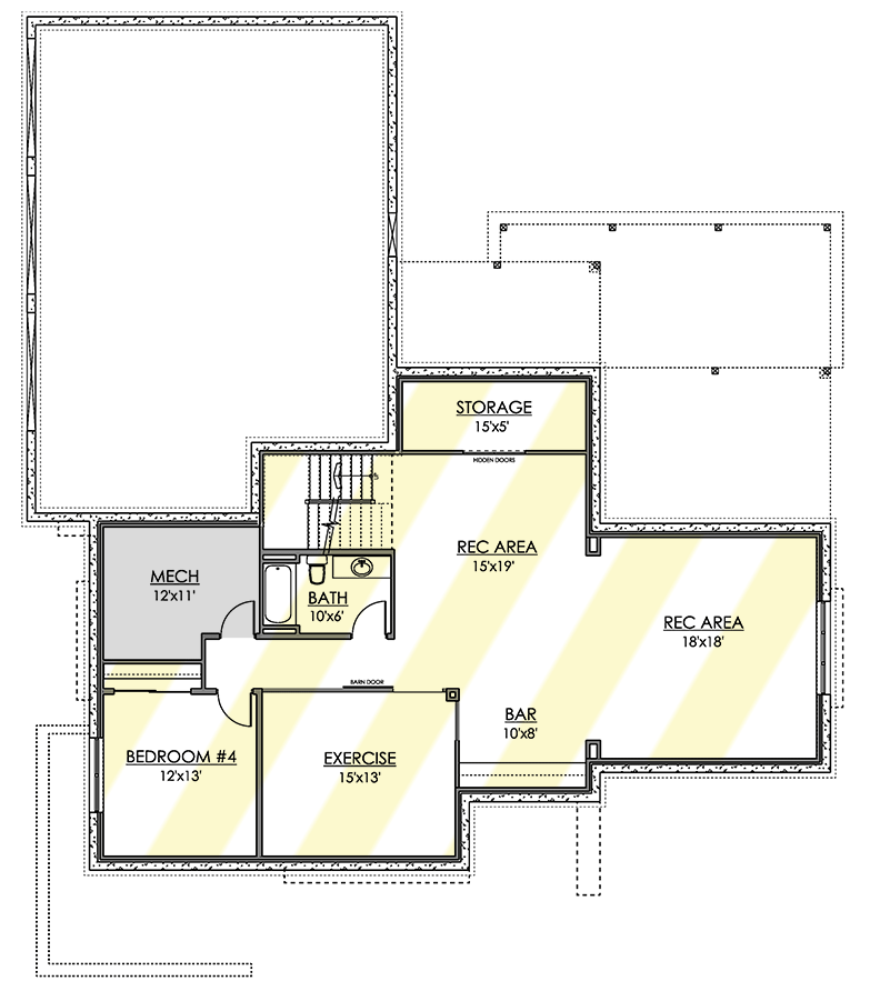 Plan 81834AB: Mid-Century Modern House Plan with 3 Upstairs Bedrooms - 3528 Sq Ft - Floor Plan - Optional Lower Level - Mid Century Modern, Modern