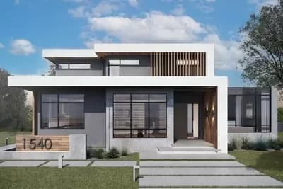 Mid-Century Modern House Plan with 3 Upstairs Bedrooms - 3528 Sq Ft