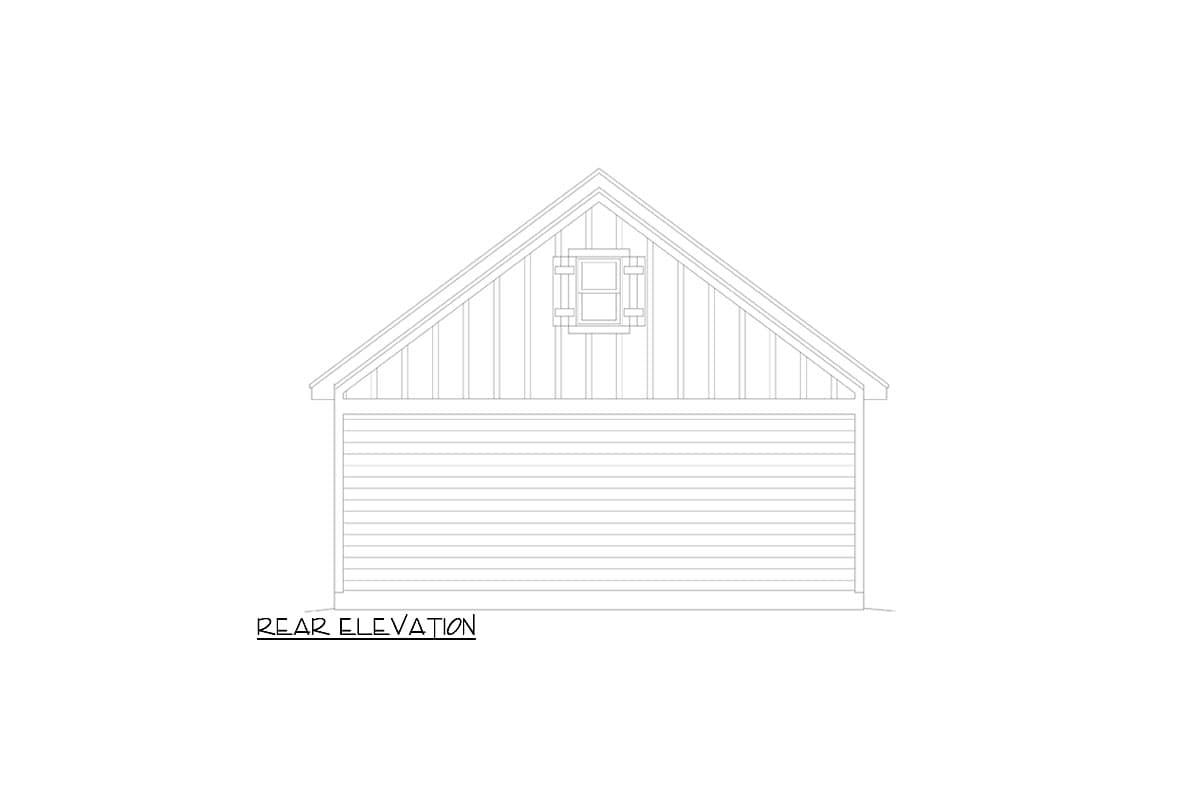 Plan 680277VR: 2-Car Detached Garage Plan with Single Overhead Door - 575 Sq Ft - Image #4