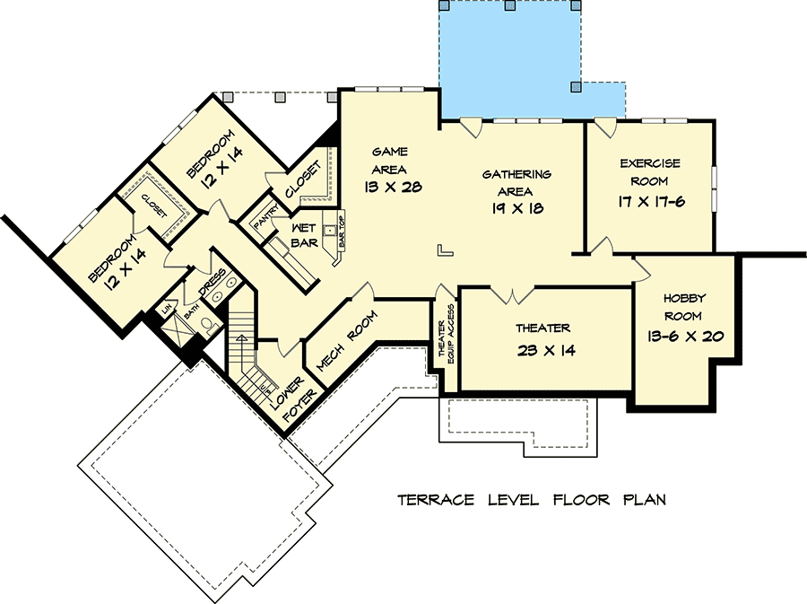 Plan 36029DK: Angled Craftsman House Plan with Expansion Possibilities - 3033 Sq Ft - Floor Plan - Optional Finished Lower Level - Craftsman, Mountain, Northwest
