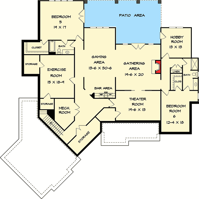 Plan 36030DK: Designer Mountain Craftsman House Plan - Floor Plan - Optional Finished Lower Level - Craftsman, Mountain