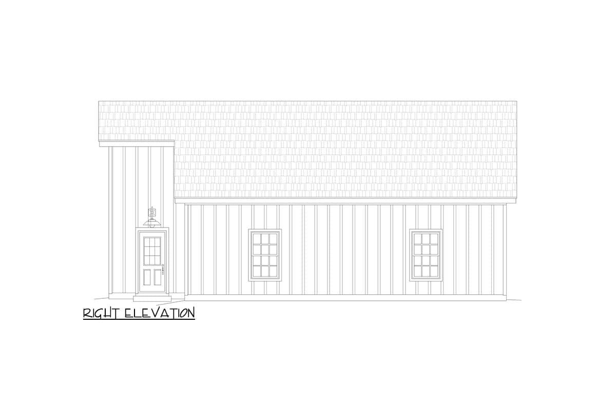 Plan 680283VR: Detached RV and Tandem Bay Garage Plan - 1384 Sq Ft - Image #5 - Country, Traditional