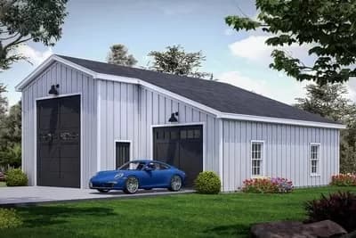 Detached RV and Tandem Bay Garage Plan - 1384 Sq Ft