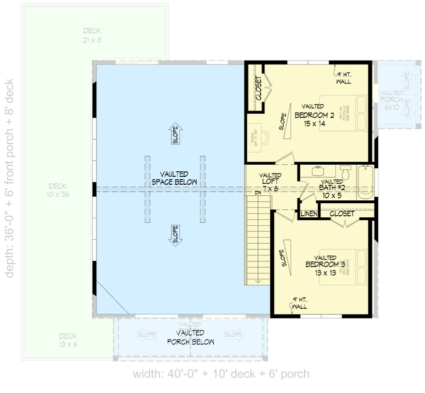 Plan 680284VR: Mountain Home Plan with 2-Story Great Room - 2043 Sq Ft - Floor Plan - 2nd Floor - Country, Craftsman, Mountain