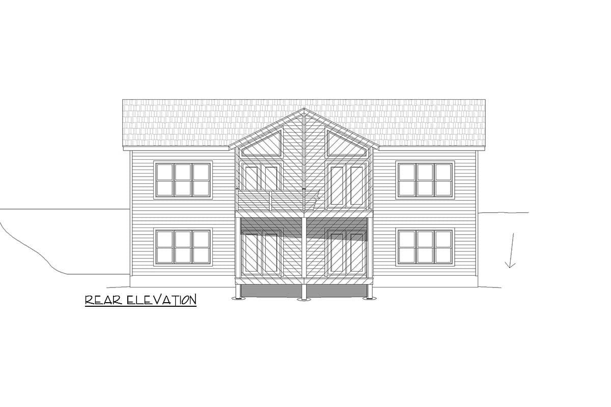 Plan 680285VR: Mountain House Plan with Vault Down the Middle - 2701 Sq Ft - Image #8 - Mountain, Rustic
