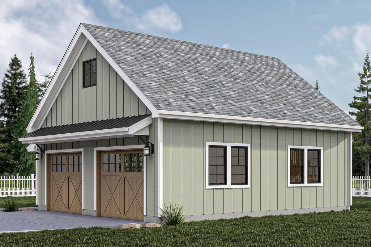 Plan 623328DJ: 2-Car Detached Garage with Shop and Storage Space - 890 Sq Ft - Image #6 - Traditional