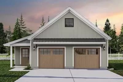 2-Car Detached Garage with Shop and Storage Space - 890 Sq Ft