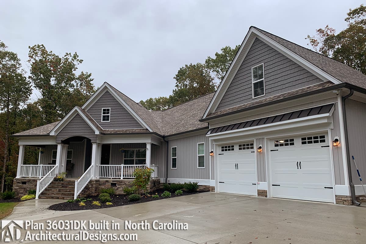 Plan 36031DK: Craftsman House Plan with Angled 2-Car Garage - Image #6 - Country, Craftsman, Mountain, Ranch, Rustic, Traditional