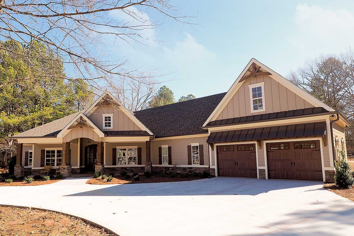 Plan 36031DK: Craftsman House Plan with Angled 2-Car Garage - Image #7 - Country, Craftsman, Mountain, Ranch, Rustic, Traditional