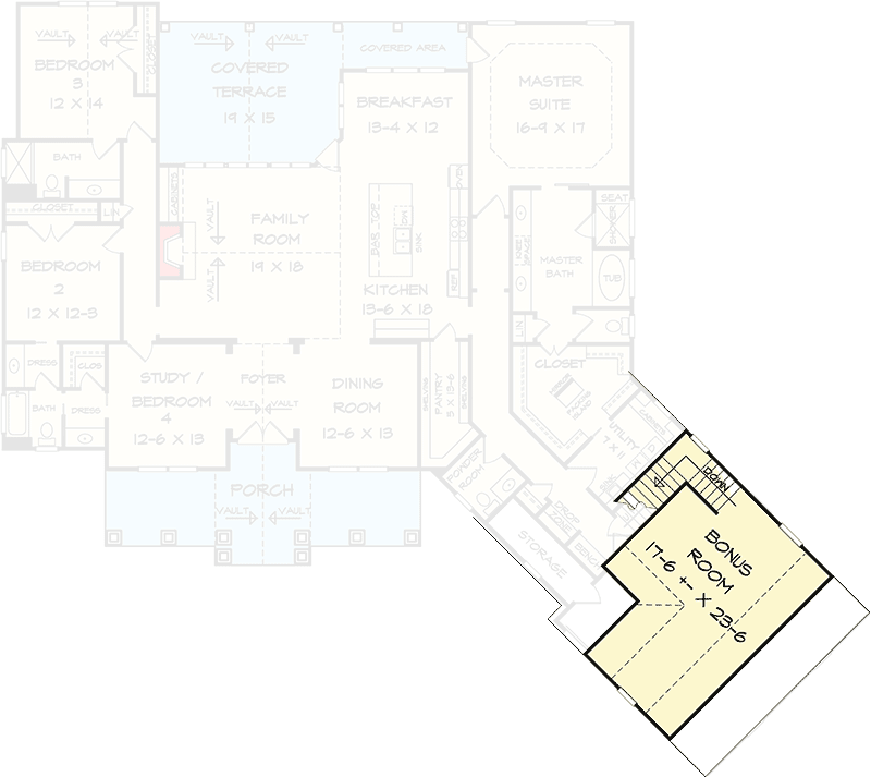 Plan 36032DK: Craftsman House Plan with Angled Garage - 2952 Sq Ft - Floor Plan - Bonus - Craftsman, Mountain
