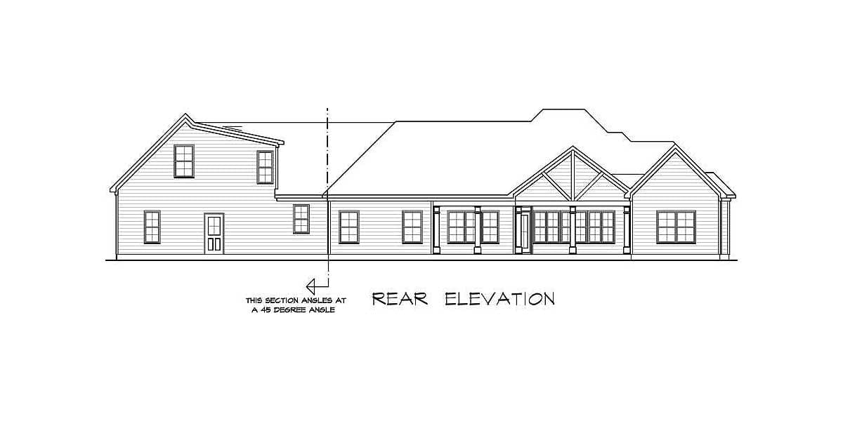 Plan 36032DK: Craftsman House Plan with Angled Garage - 2952 Sq Ft - Image #4 - Craftsman, Mountain