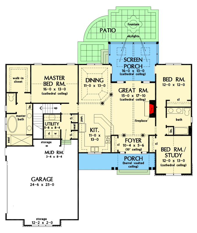 Plan 444419GDN: 3-Bed Craftsman Home Plan with Open Concept Floor Plan - 1818 Sq Ft - Floor Plan - Main Level - Country, Craftsman, Traditional
