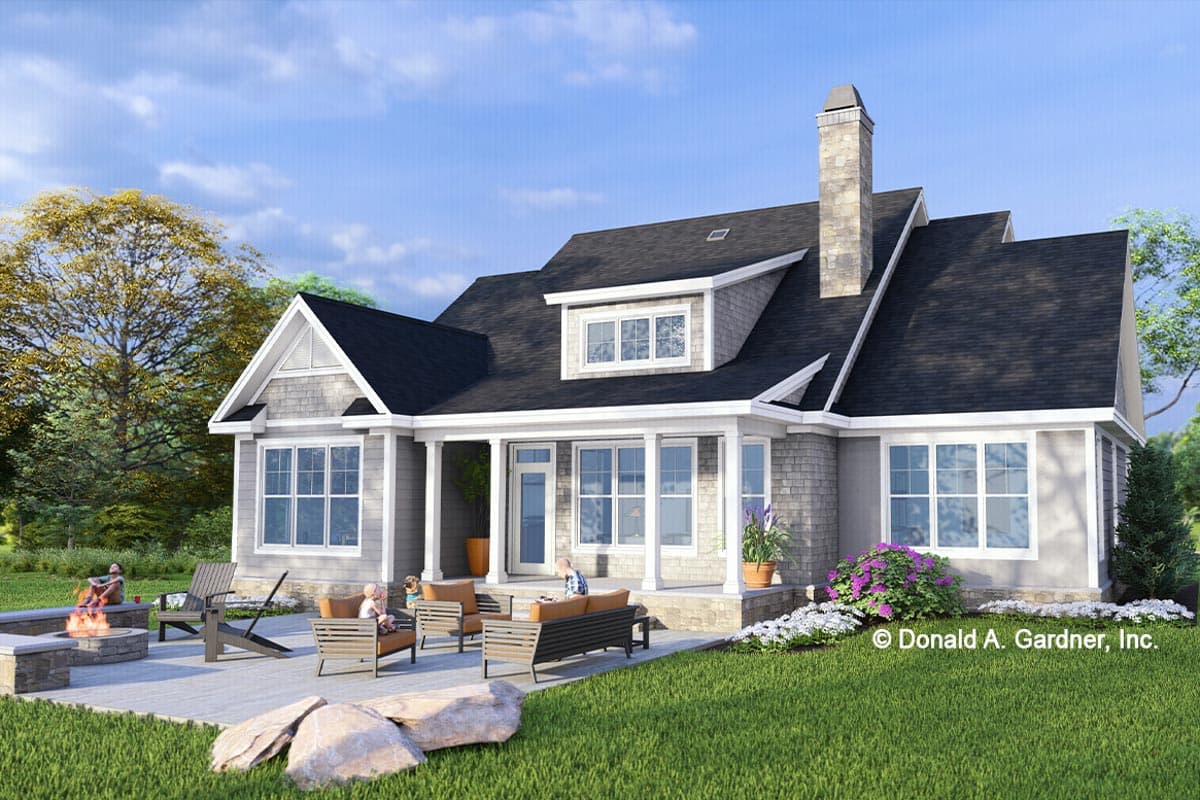 Plan 444420GDN: 2-Story Narrow Craftsman Home Plan with Two Story Great Room - 2241 Sq Ft - Image #5 - Cottage, Country, Craftsman, Traditional