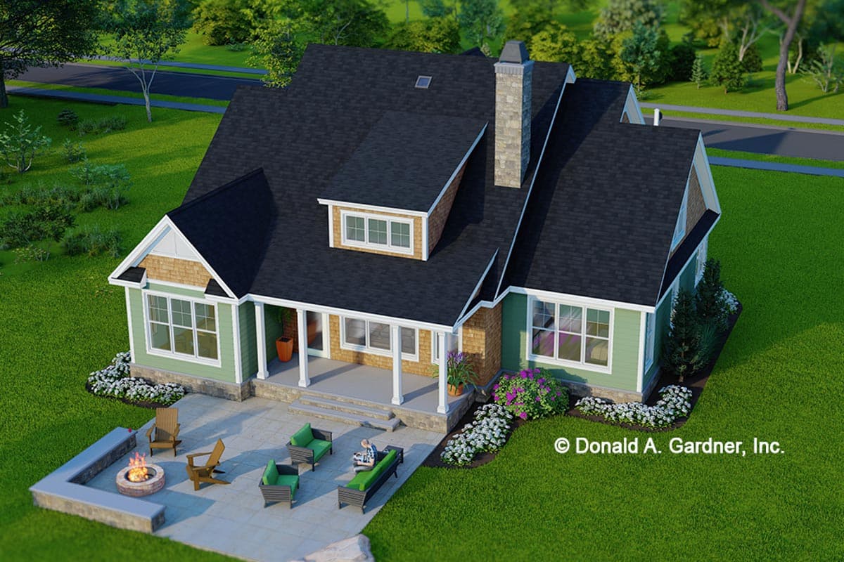 Plan 444420GDN: 2-Story Narrow Craftsman Home Plan with Two Story Great Room - 2241 Sq Ft - Image #8 - Cottage, Country, Craftsman, Traditional