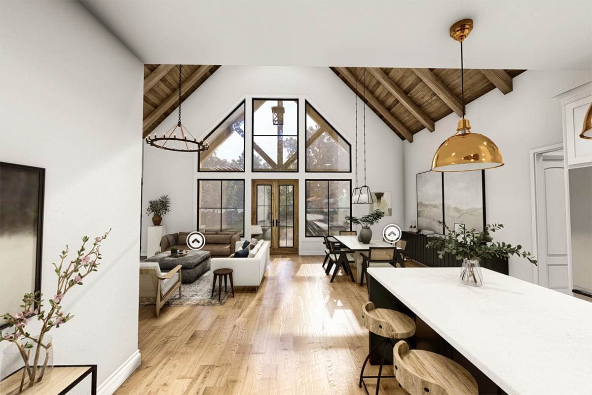 Plan 12330JL: 3 Bed Mountain House Plan with Covered Vaulted Front Porch - 1849 Sq Ft - Virtual Tour Cover Image - Country, Craftsman, Mountain, Rustic