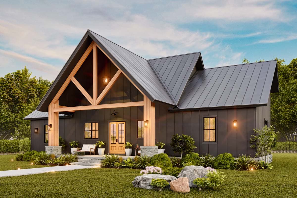 Plan 12330JL: 3 Bed Mountain House Plan with Covered Vaulted Front Porch - 1849 Sq Ft - Image #5 - Country, Craftsman, Mountain, Rustic