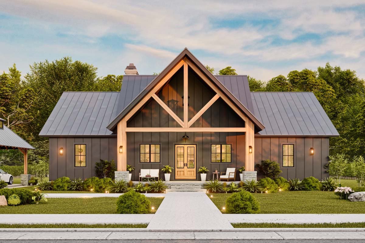 Plan 12330JL: 3 Bed Mountain House Plan with Covered Vaulted Front Porch - 1849 Sq Ft - Image #6 - Country, Craftsman, Mountain, Rustic