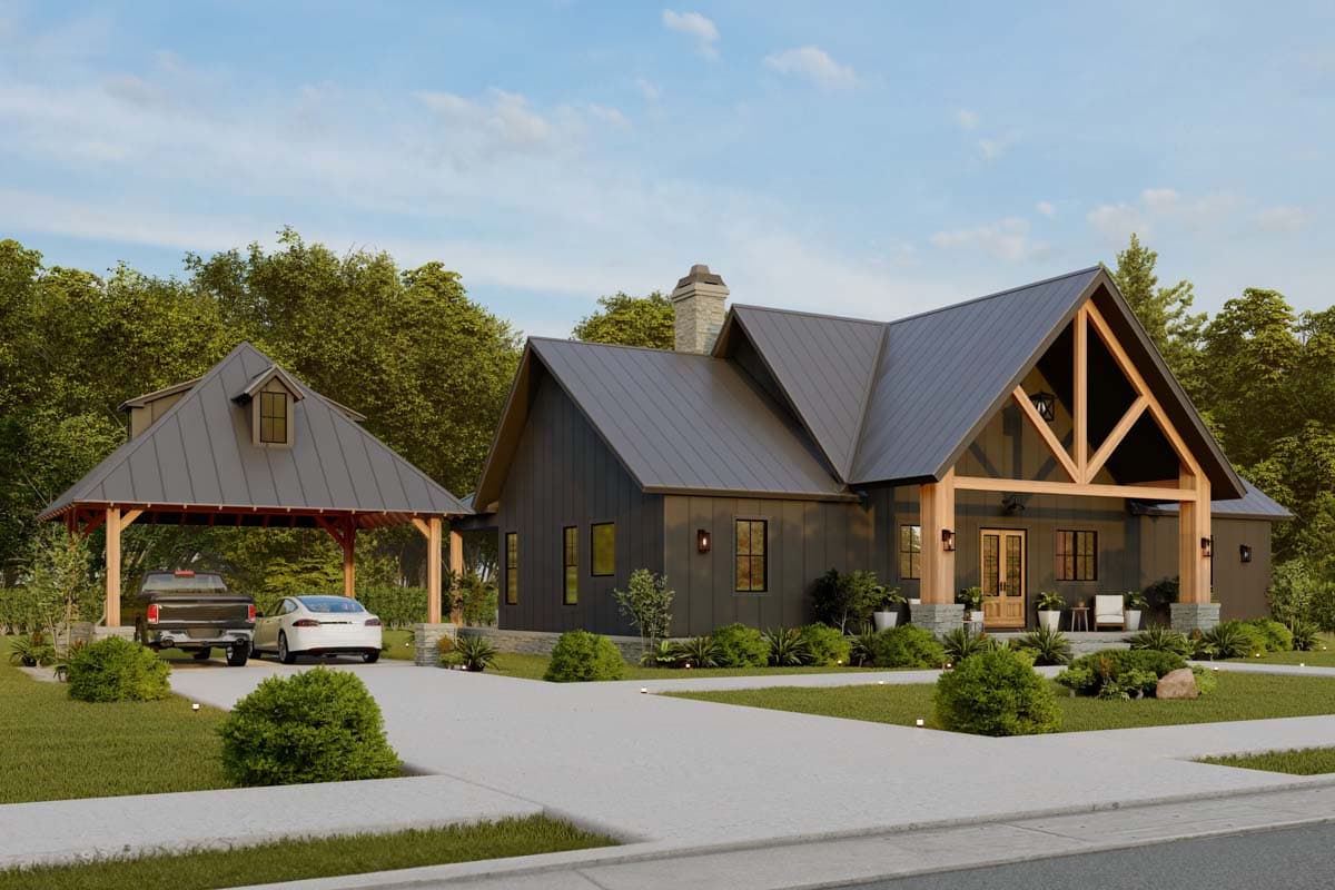 Plan 12330JL: 3 Bed Mountain House Plan with Covered Vaulted Front Porch - 1849 Sq Ft - Image #10 - Country, Craftsman, Mountain, Rustic