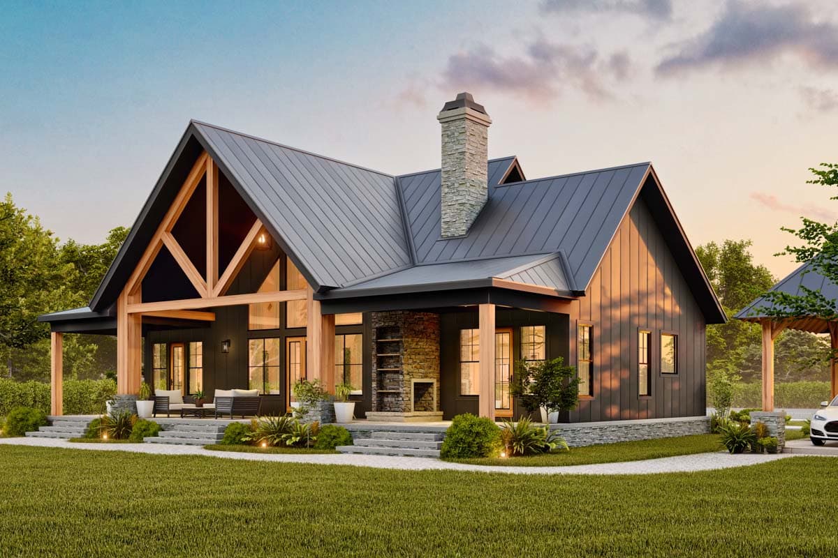 Plan 12330JL: 3 Bed Mountain House Plan with Covered Vaulted Front Porch - 1849 Sq Ft - Image #11 - Country, Craftsman, Mountain, Rustic