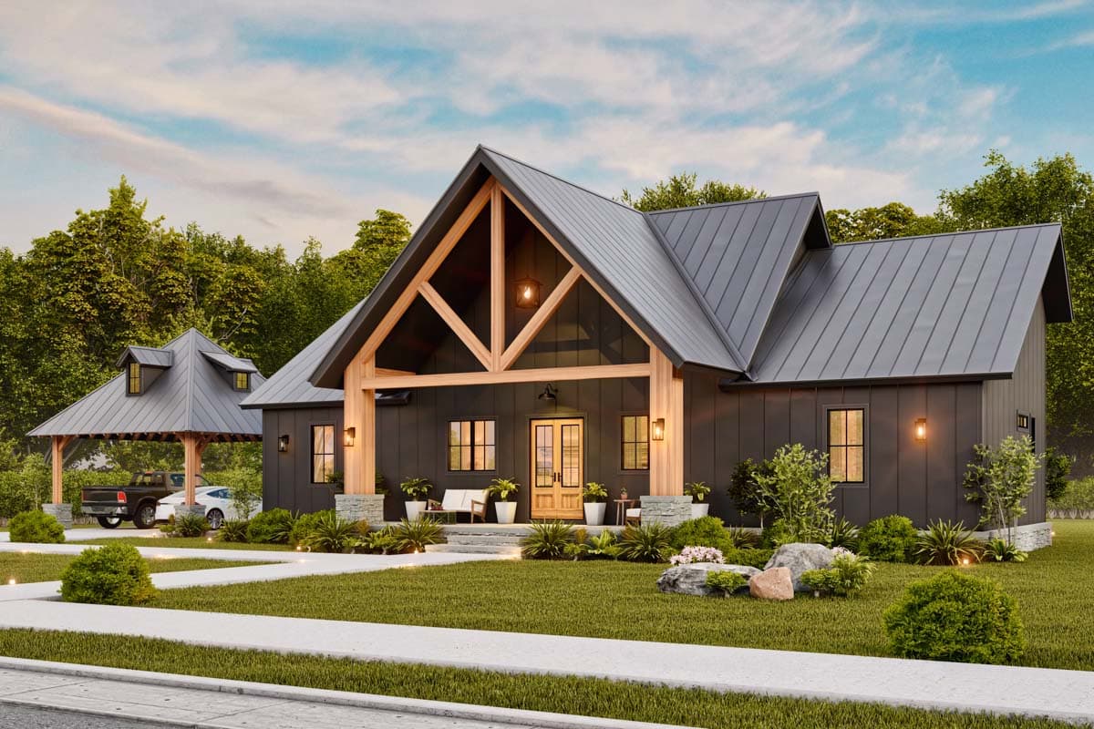 Plan 12330JL: 3 Bed Mountain House Plan with Covered Vaulted Front Porch - 1849 Sq Ft - Image #12 - Country, Craftsman, Mountain, Rustic
